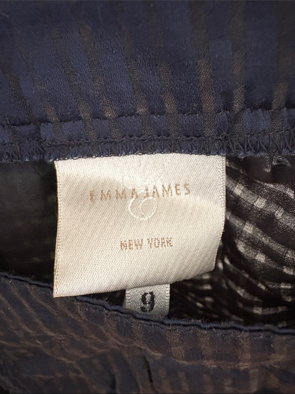 Emma James Dark Navy Square Neck Short Sleeve Blouse, sz 9 - Picture 3 of 4